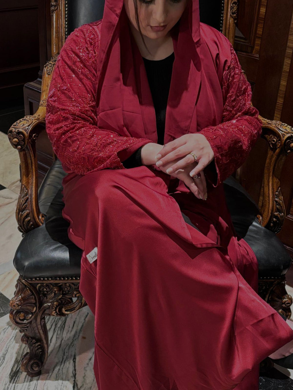 Liyana Rose Red abaya